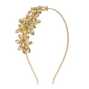 Yellow Diamond headband in side floral pattern